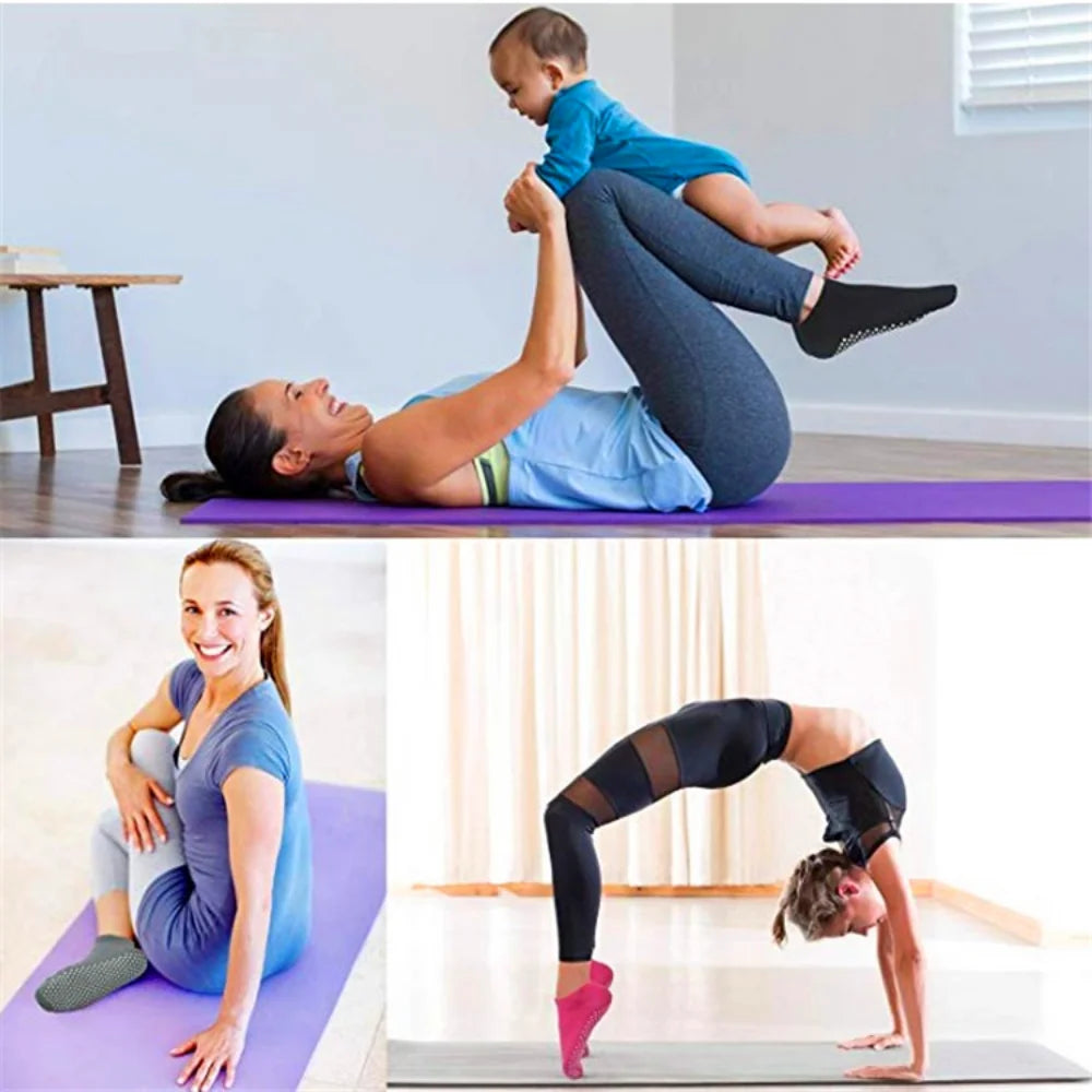 Breathable Cotton Women AntiSlip Yoga Socks Elastic Sports Trampoline Socks For Boys Girls  Women 1