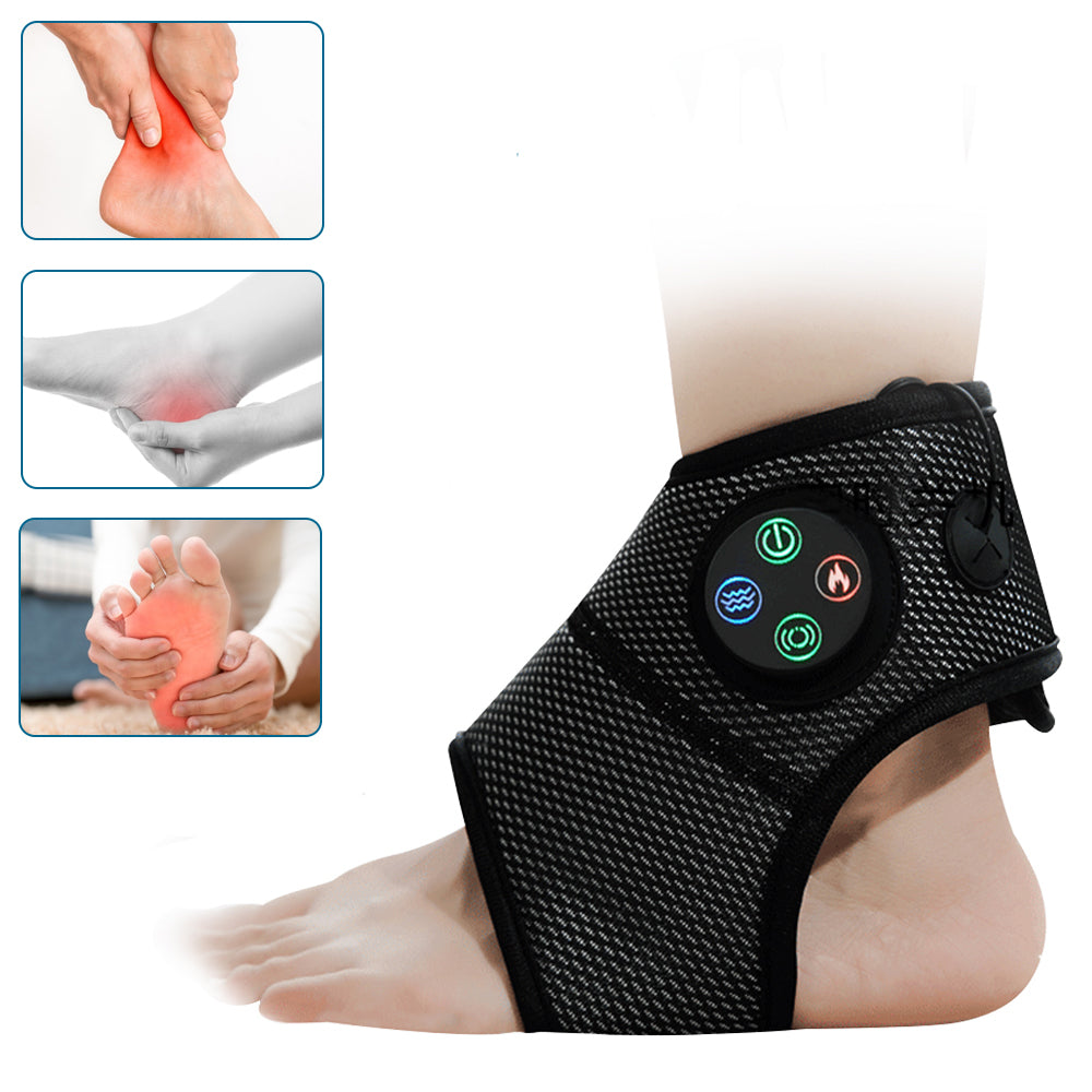 Smart Air Pressure Foot Massager, Hot Compress Therapy, Electric Ankle Brace Support, Multifunctional Vibration