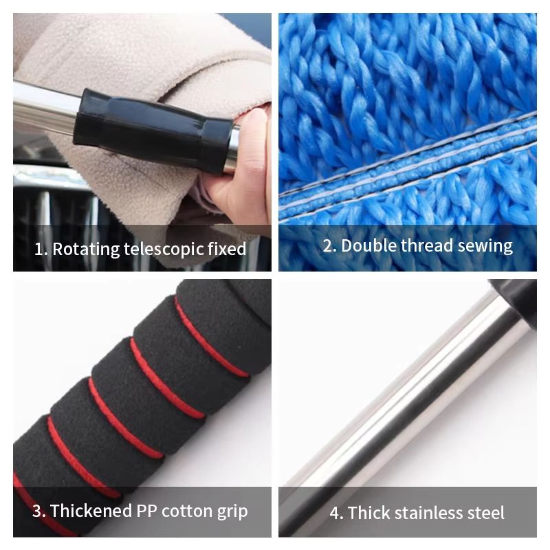 SEAMETAL Microfiber Car Wash Mop  Extendable Handle Auto Duster  Detailing Brush Kit For ScratchFre 3
