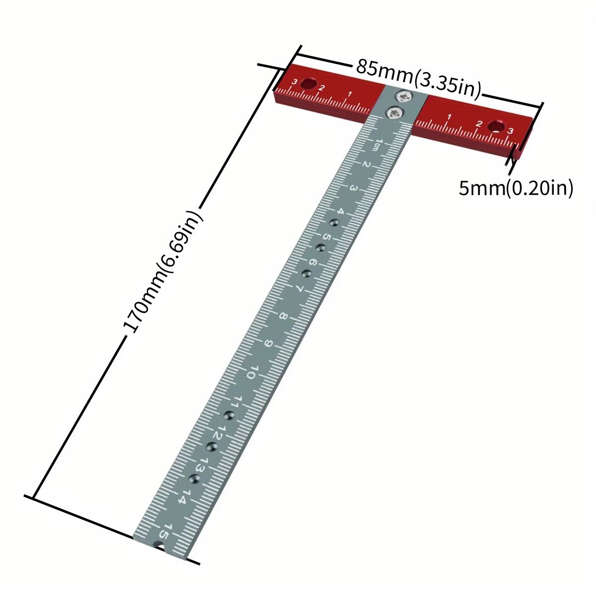 Aluminum T Square Positioning Ruler  170mm LaserPrinted Architect  Woodworking Measuring Tool For P 1