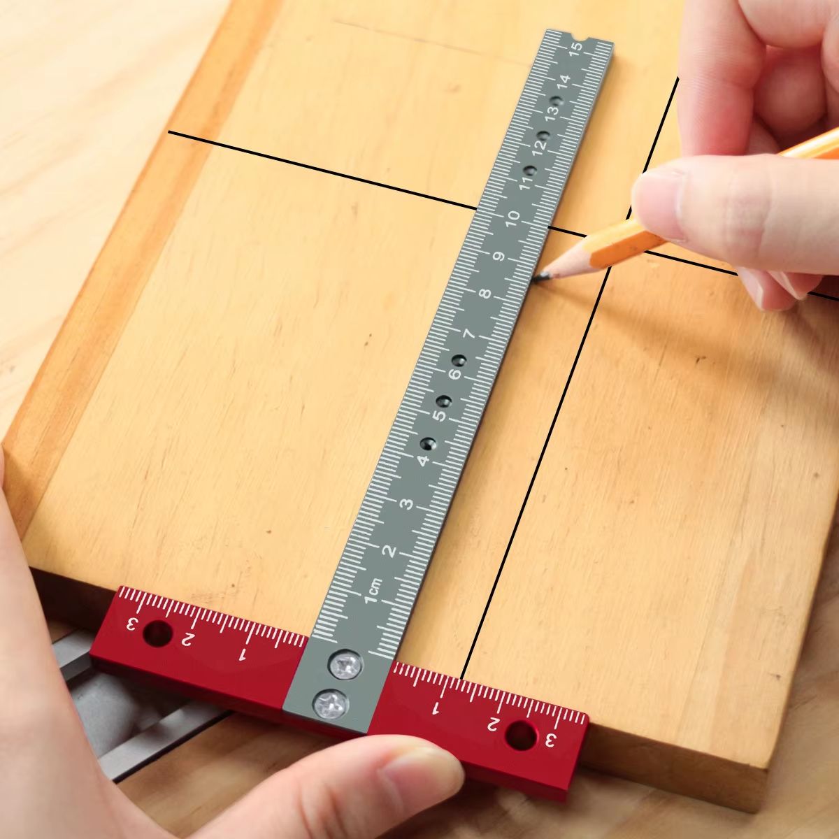 Aluminum T Square Positioning Ruler  170mm LaserPrinted Architect  Woodworking Measuring Tool For P 3