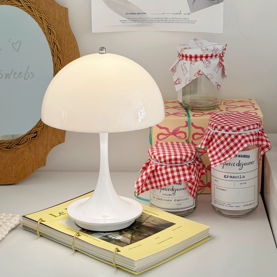 Portable Rechargeable Mushroom Table Lamp Simple Modern LED Night Light ABS Decoration 2