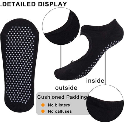 Womens Cotton Backless NonSlip Yoga Socks For Pilates Dance  Gym Breathable Barefoot Workout Slippe 3
