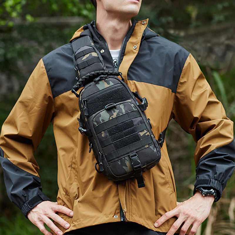 Outdoor Hiking Climbing Backpack, Tactical Camping Chest Bag, Sport Shoulder Sling Fanny Pack for Men