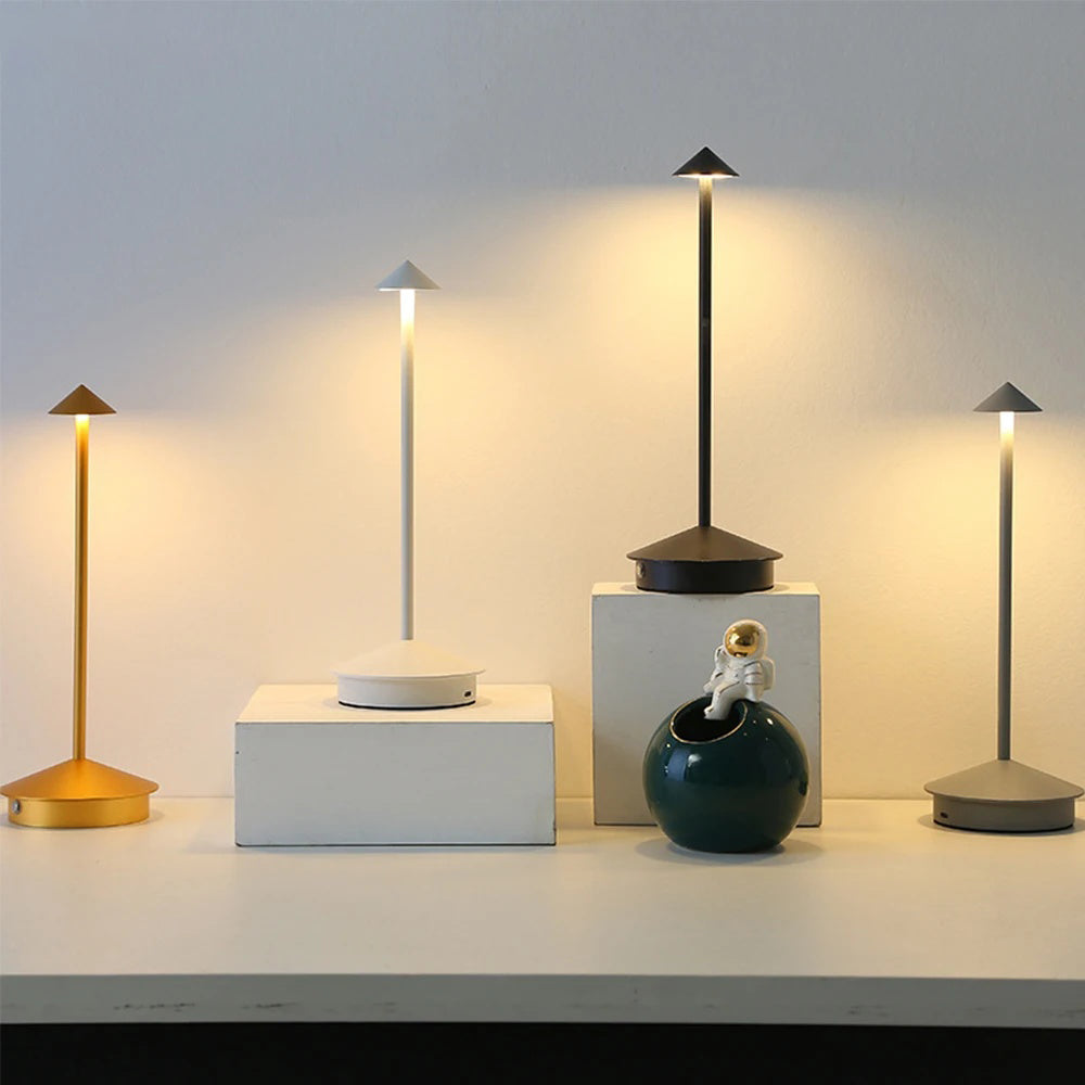 Rechargeable Table LED Lamp, Touch Sensor Night Light, Stepless Dimming for Bedroom, Desk, Hotel