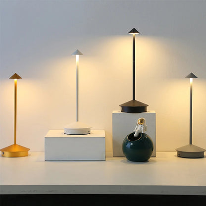 Rechargeable Table LED Lamp, Touch Sensor Night Light, Stepless Dimming for Bedroom, Desk, Hotel