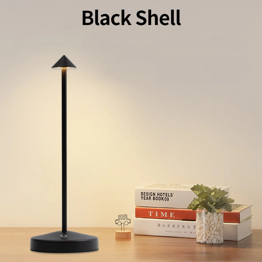 Rechargeable Table LED Lamp, Touch Sensor Night Light, Stepless Dimming for Bedroom, Desk, Hotel