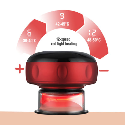 Smart Electric Vacuum Cupping Device Red Light Heating Massager Body Scraping Suction Cup Neck Back 1