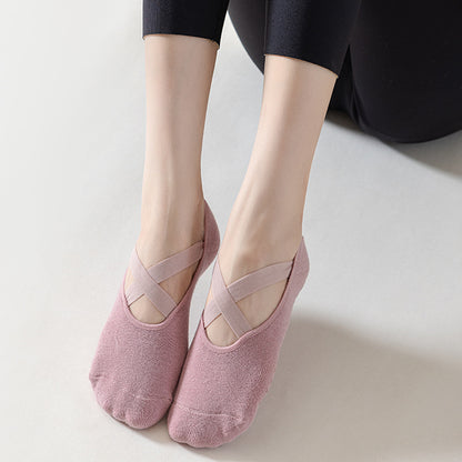 Womens Professional Yoga Socks, Anti-Slip Silicone Pilates & Fitness Socks, Breathable Cotton Gym Dance Sports Socks
