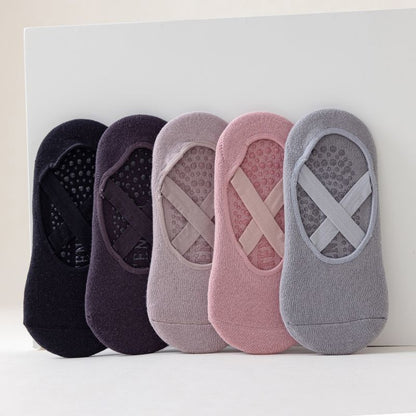 Womens Professional Yoga Socks, Anti-Slip Silicone Pilates & Fitness Socks, Breathable Cotton Gym Dance Sports Socks