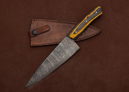 Master Crafted Damascus Fillet Knife  Elegant Design With Wood Handle 2