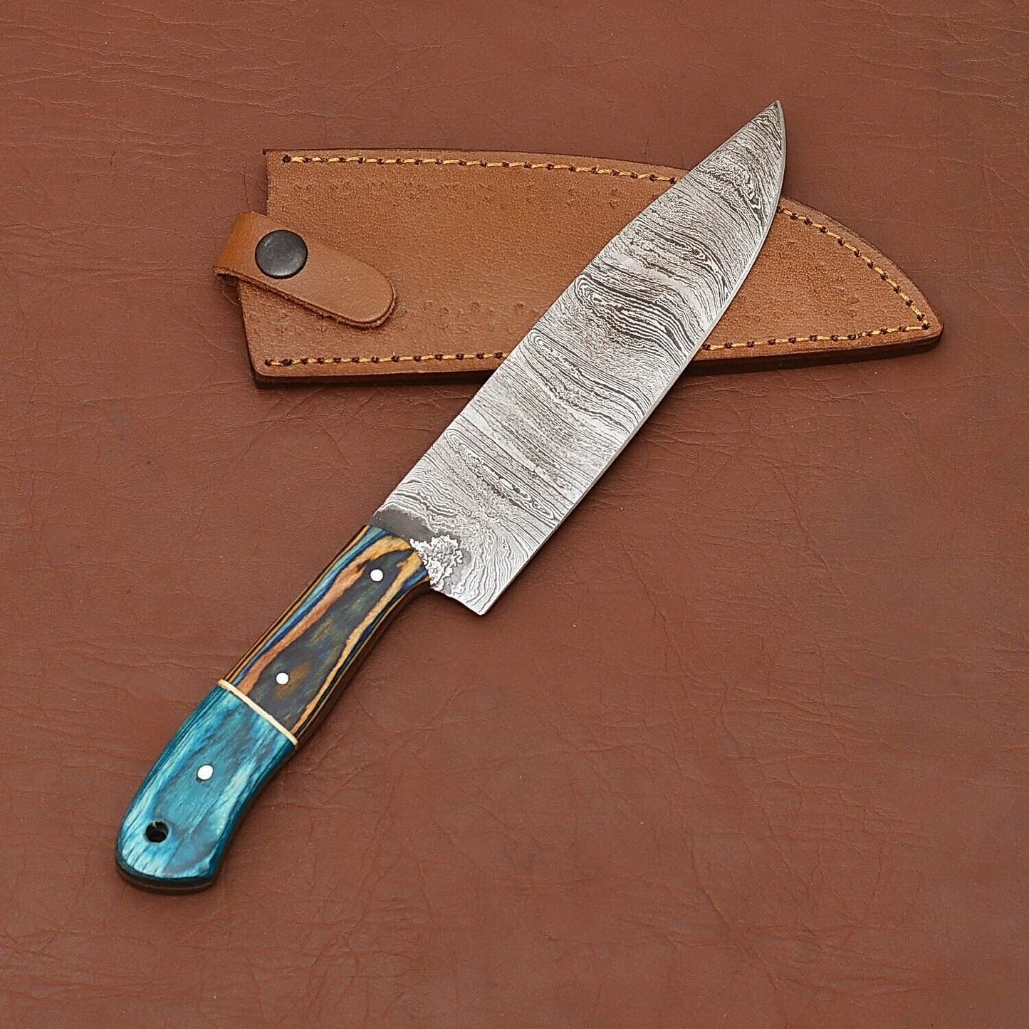Chef Edition Damascus Steel Knife  12 Fillet Blade With Wood Grip 3