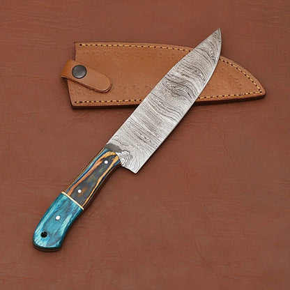 Chef Edition Damascus Steel Knife  12 Fillet Blade With Wood Grip 3