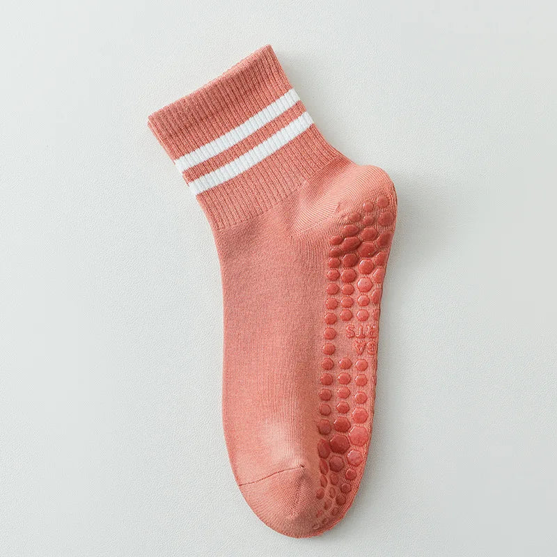 Womens Professional Yoga Socks With Silicone Grip NonSlip Cotton Pilates  Fitness Socks 7