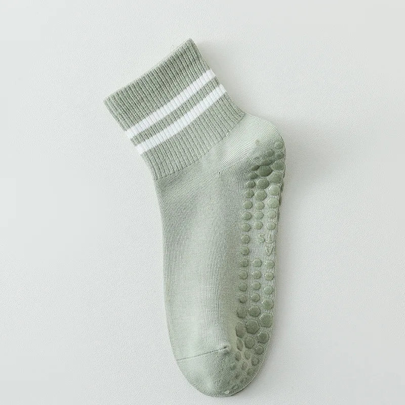 Womens Professional Yoga Socks With Silicone Grip NonSlip Cotton Pilates  Fitness Socks 11