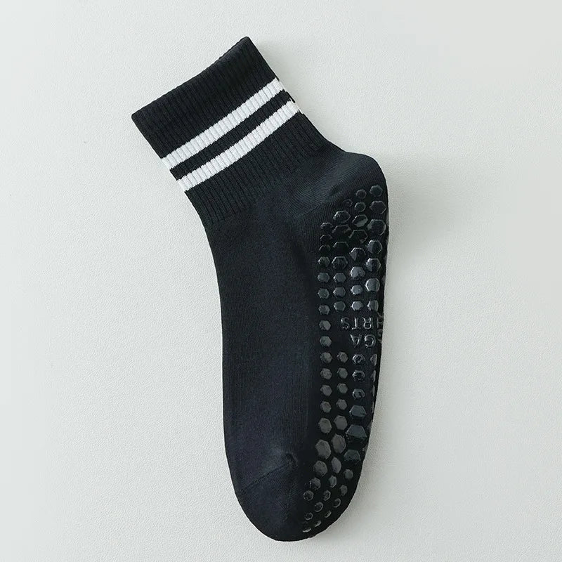 Womens Professional Yoga Socks With Silicone Grip NonSlip Cotton Pilates  Fitness Socks 12