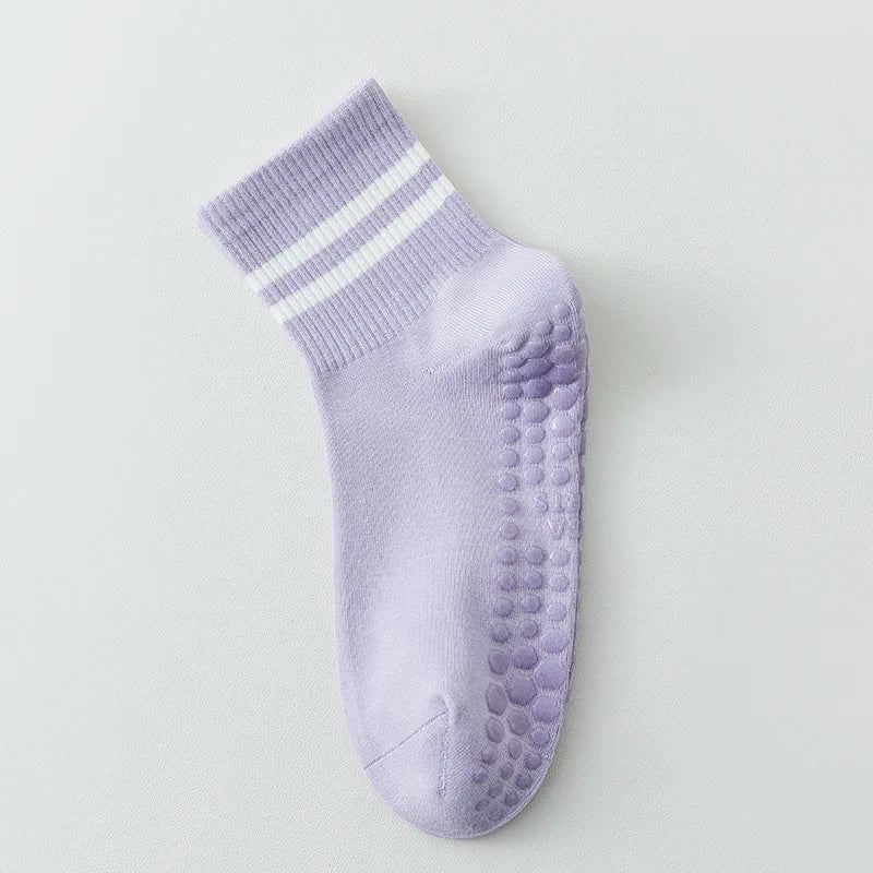 Womens Professional Yoga Socks With Silicone Grip NonSlip Cotton Pilates  Fitness Socks 13