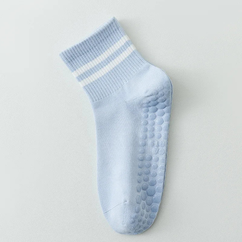 Womens Professional Yoga Socks With Silicone Grip NonSlip Cotton Pilates  Fitness Socks 14