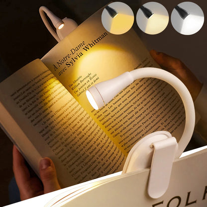 Rechargeable Mini LED Book Light Eye Protection Reading Lamp 360 Flip Adjustable Clip For Bedroom T 1