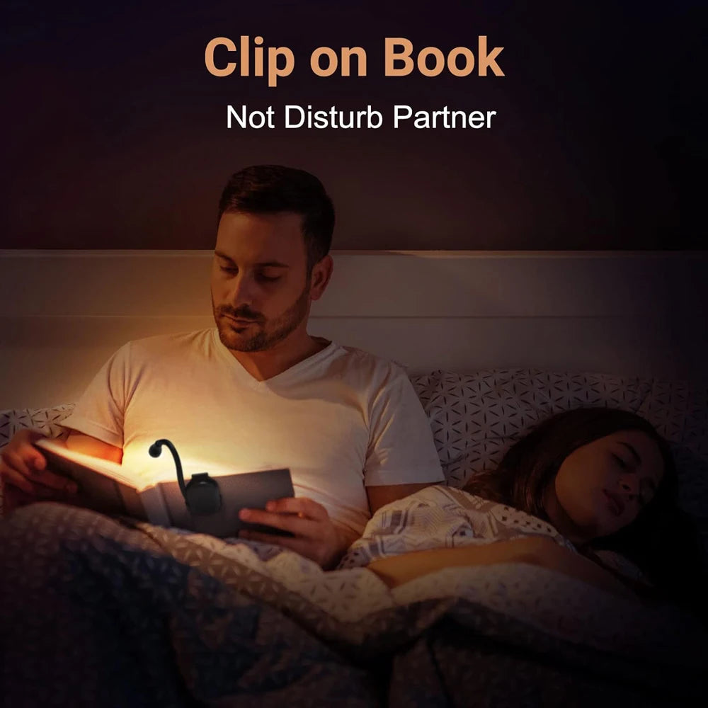 Rechargeable Mini LED Book Light Eye Protection Reading Lamp 360 Flip Adjustable Clip For Bedroom T 2