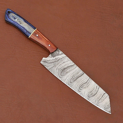 Limited Edition Handmade Damascus Chef Knife  Leather Sheath Included 1