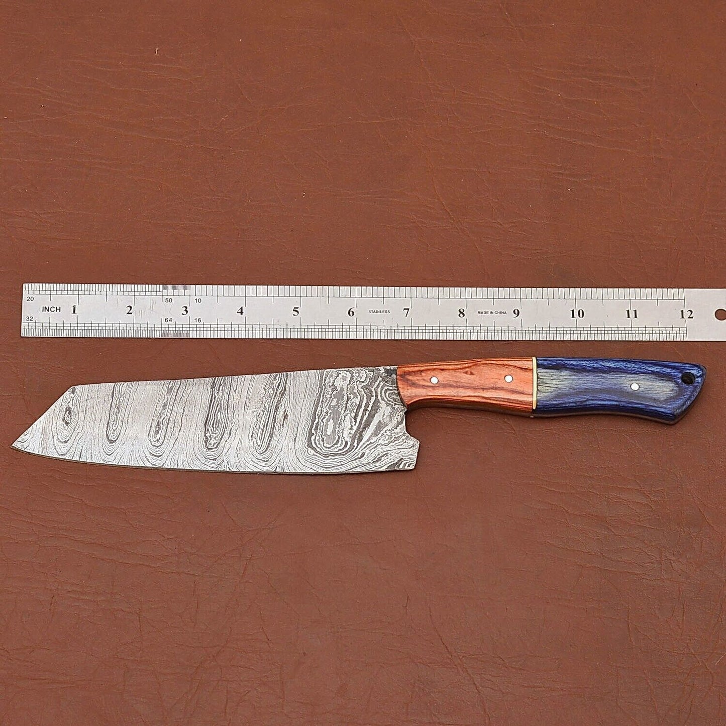 Limited Edition Handmade Damascus Chef Knife  Leather Sheath Included 2