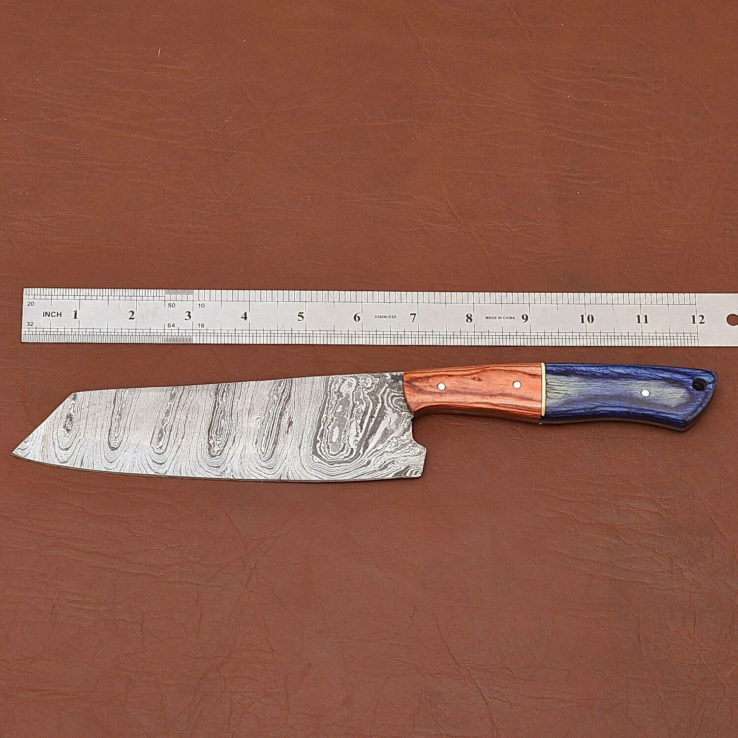Limited Edition Handmade Damascus Chef Knife  Leather Sheath Included 2