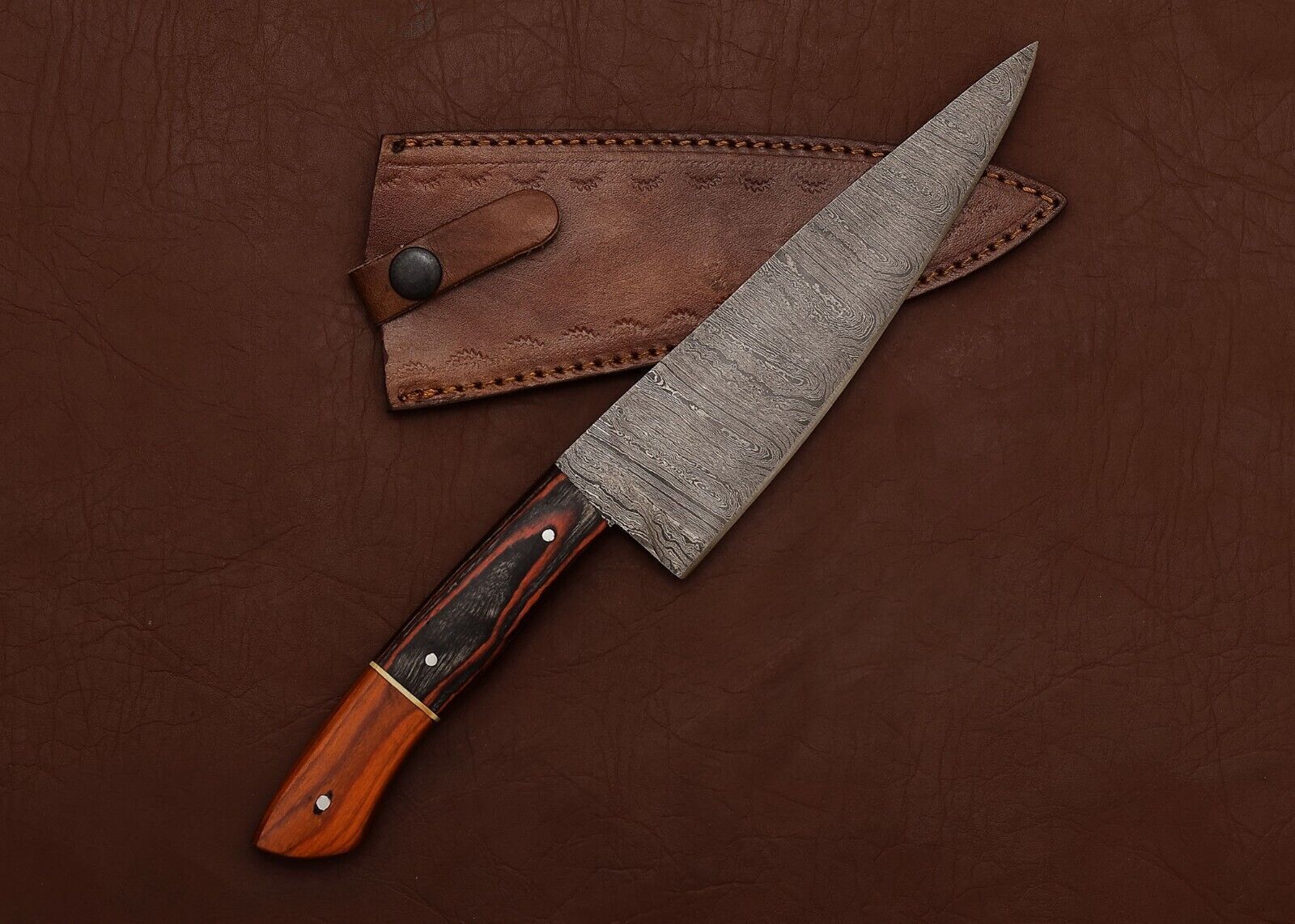 HandForged Damascus Steel Kitchen Fillet Knife  Premium Pakka Handle 1