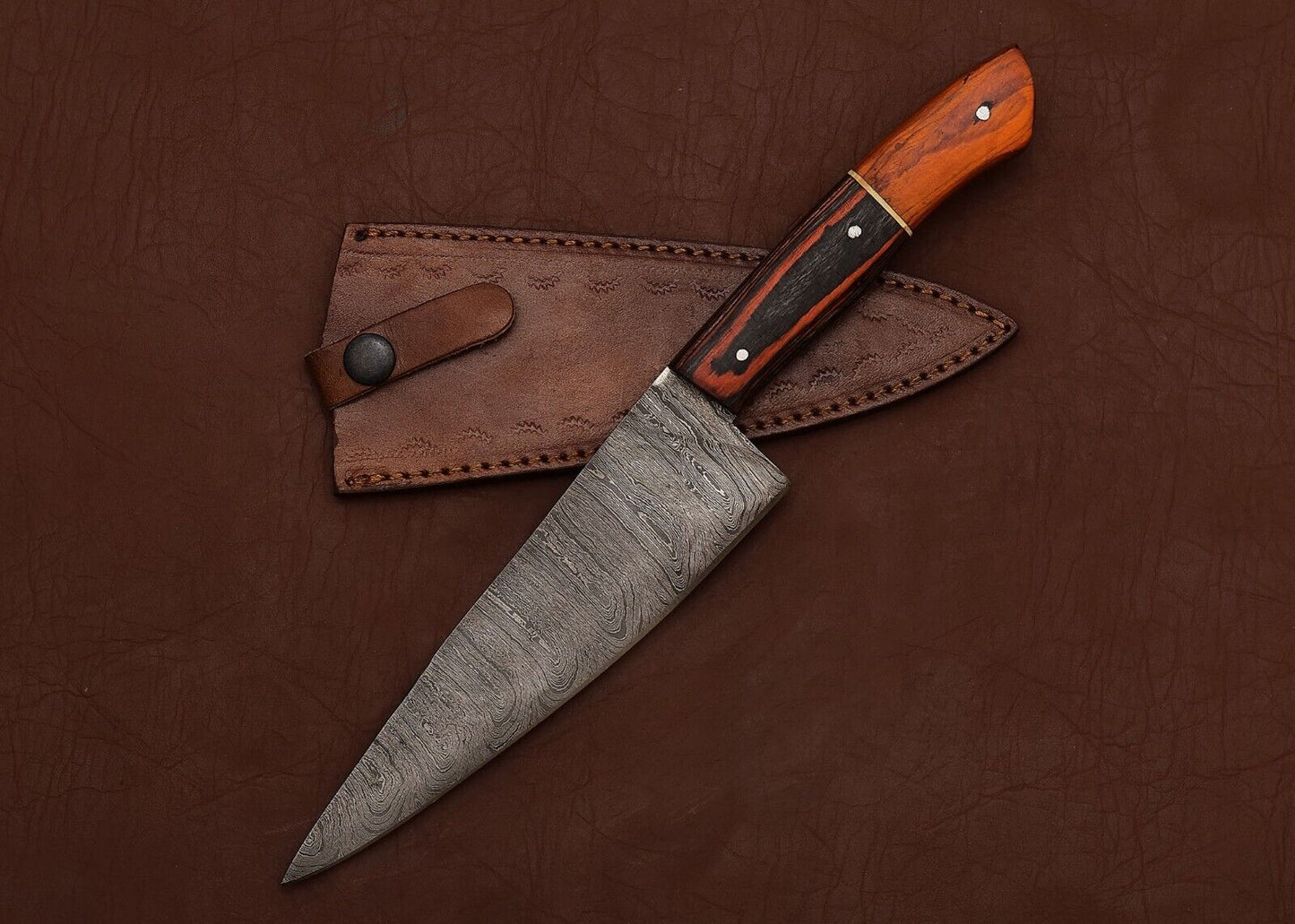 HandForged Damascus Steel Kitchen Fillet Knife  Premium Pakka Handle 2