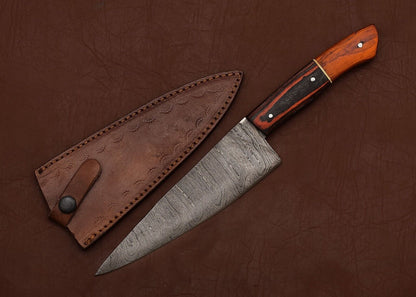 Hand-Forged Damascus Steel Kitchen Fillet Knife – Premium Pakka Handle