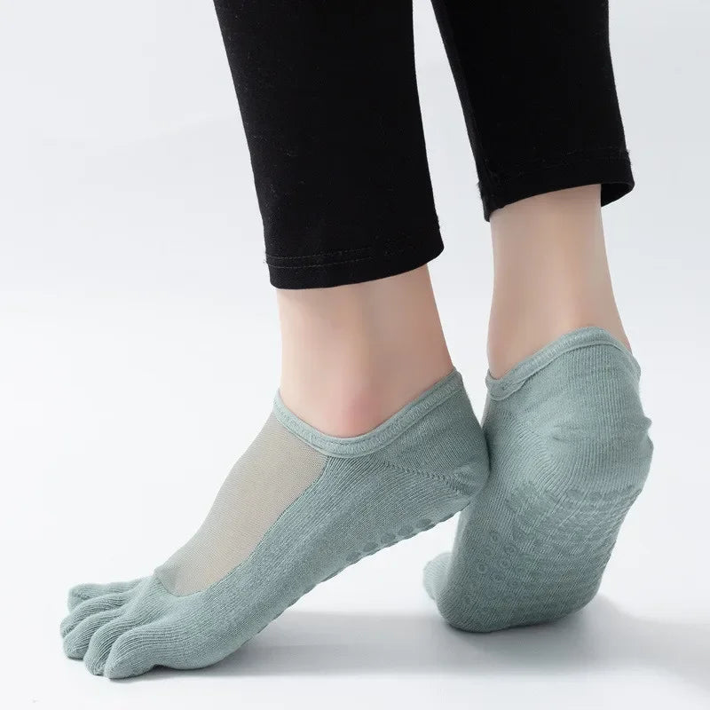 Professional Five Toes Pilates Socks Mesh Breathable Silicone NonSlip Yoga  Dance Socks For Women 1