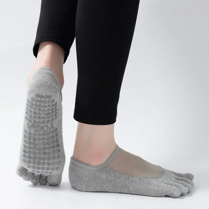 Professional Five Toes Pilates Socks Mesh Breathable Silicone NonSlip Yoga  Dance Socks For Women 2