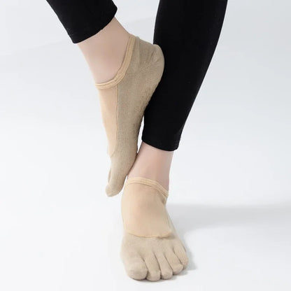 Professional Five Toes Pilates Socks Mesh Breathable Silicone NonSlip Yoga  Dance Socks For Women 4
