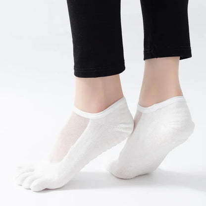 Professional Five Toes Pilates Socks Mesh Breathable Silicone NonSlip Yoga  Dance Socks For Women 5