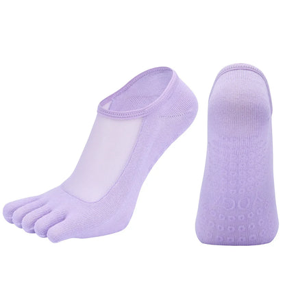 Professional Five Toes Pilates Socks Mesh Breathable Silicone NonSlip Yoga  Dance Socks For Women 6