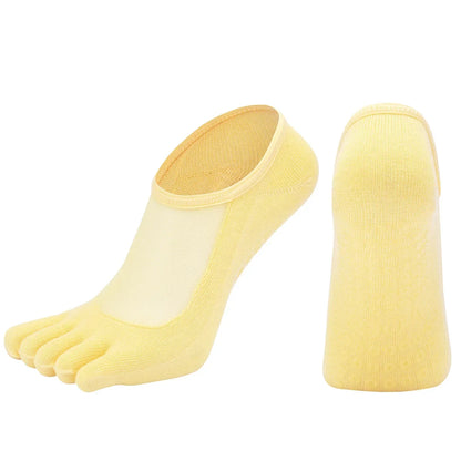 Professional Five Toes Pilates Socks Mesh Breathable Silicone NonSlip Yoga  Dance Socks For Women 8