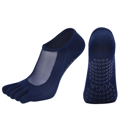 Professional Five Toes Pilates Socks Mesh Breathable Silicone NonSlip Yoga  Dance Socks For Women 11