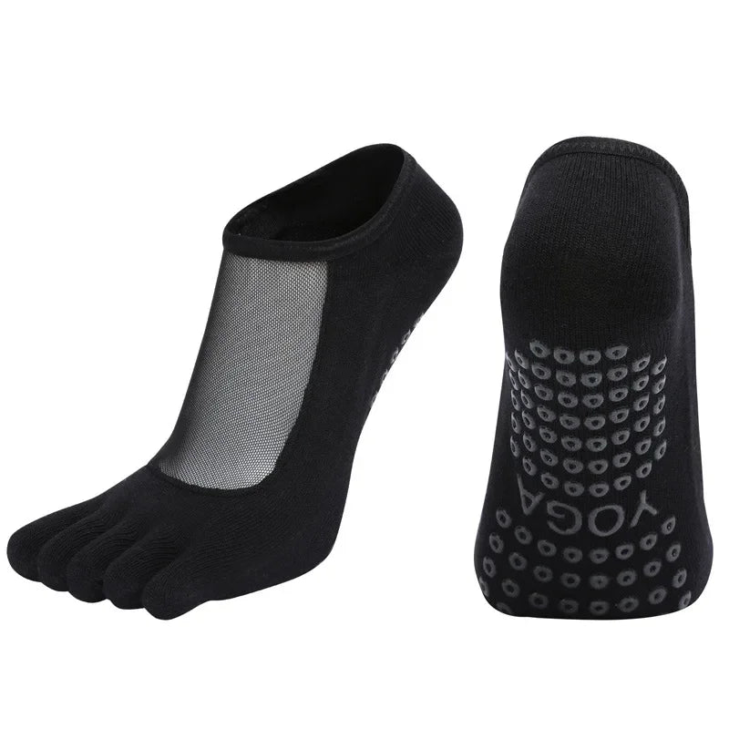 Professional Five Toes Pilates Socks Mesh Breathable Silicone NonSlip Yoga  Dance Socks For Women 15