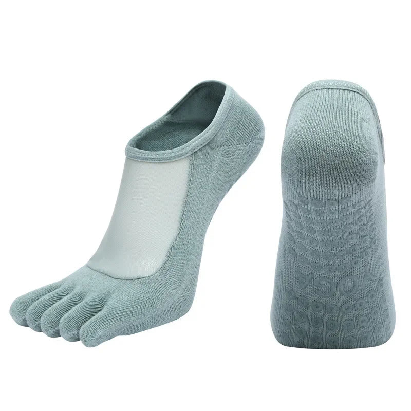 Professional Five Toes Pilates Socks Mesh Breathable Silicone NonSlip Yoga  Dance Socks For Women 18
