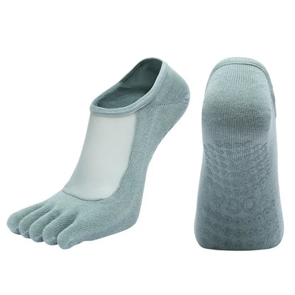 Professional Five Toes Pilates Socks Mesh Breathable Silicone NonSlip Yoga  Dance Socks For Women 18