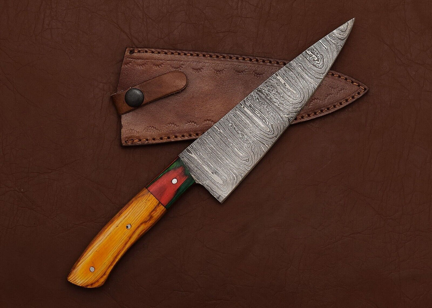 ArtisanCrafted Damascus Fillet Knife  Durable Blade With Stylish Wood Handle 1