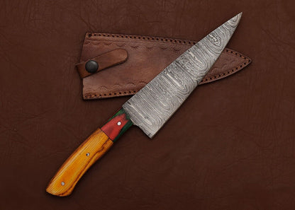 ArtisanCrafted Damascus Fillet Knife  Durable Blade With Stylish Wood Handle 1