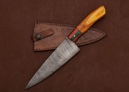 ArtisanCrafted Damascus Fillet Knife  Durable Blade With Stylish Wood Handle 2