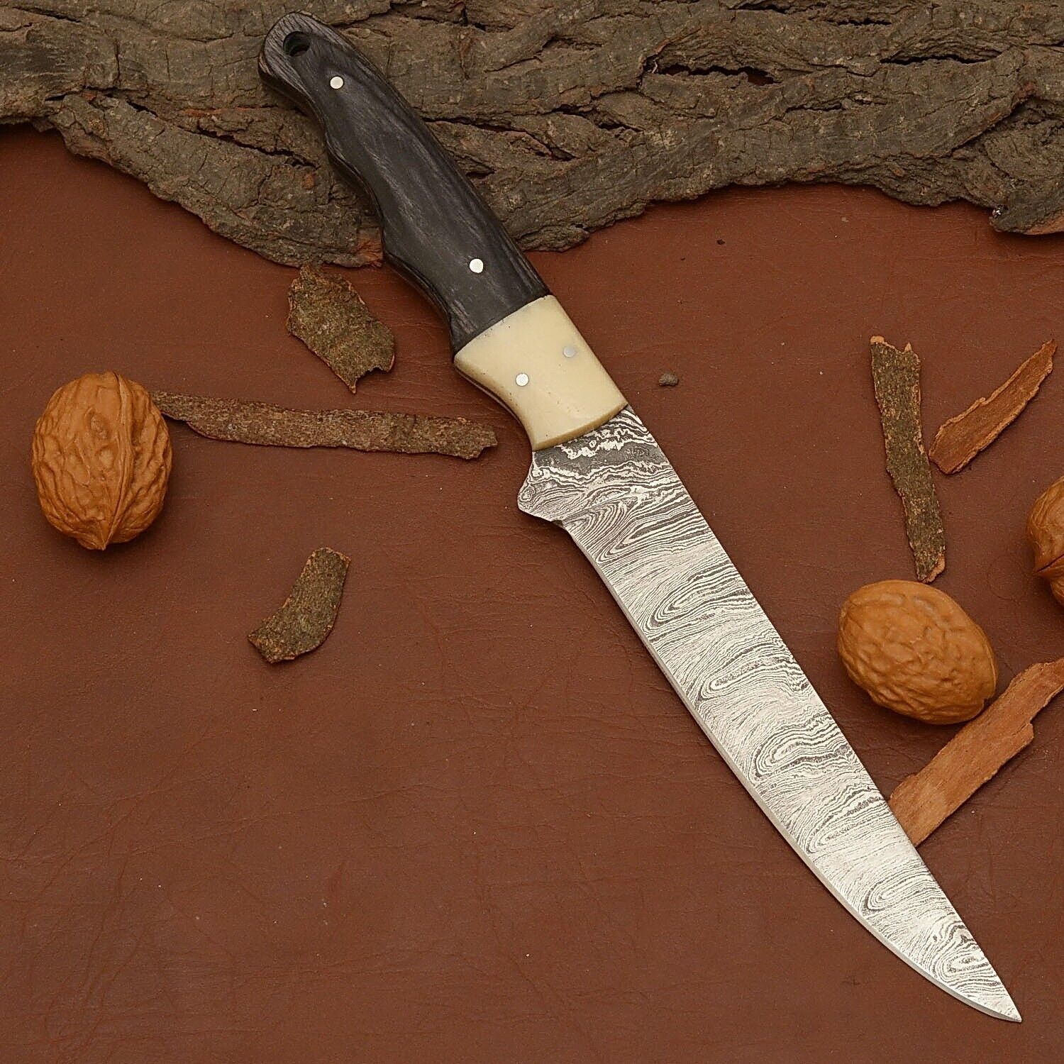 Professional Handmade Damascus Steel Knife – 7" Fillet Blade for Chefs & Collectors