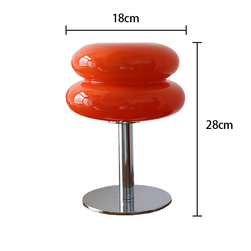 Macaron Glass Table Lamp, Trichromatic Dimmable Night Light, Eye Protection Bedside Lamp for Living Room