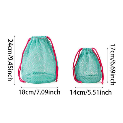 Drawstring Storage Pouch Bag, Nylon Mesh Travel Makeup Bag, Multi Purpose Organizer for Digital Products