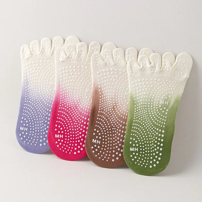 Professional Five-Finger Yoga Socks, Breathable Bandage Ballet Pilates Socks for Women, Non-Slip Backless Dance Sports