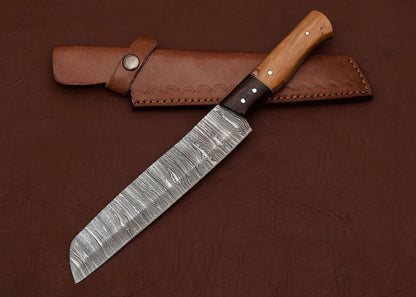 Damascus Heritage Series Chef Knife  HandForged Steel With Pakka Wood Handle 2