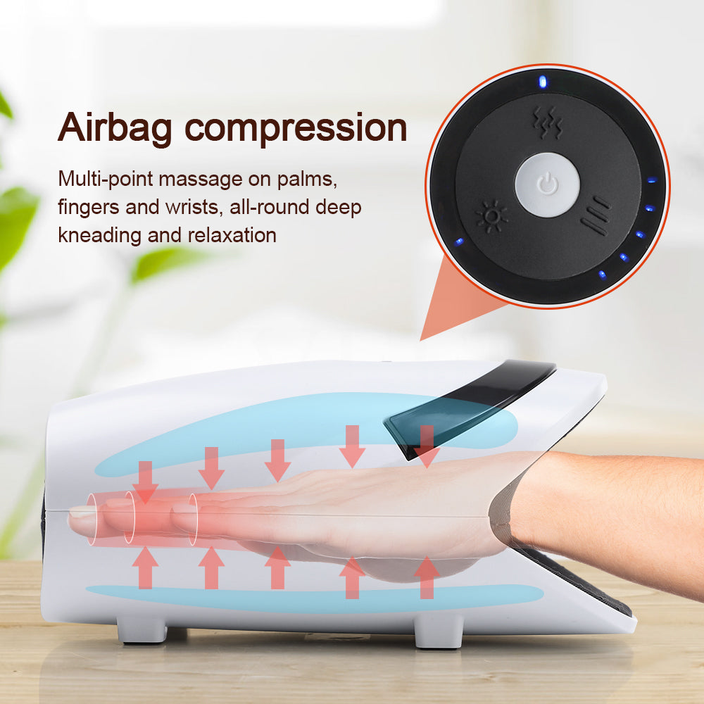 Hand Massager with 5-Level Airbag Compression, 5-Speed Vibration, 3 Massage Modes for Hand Pan and Circulation