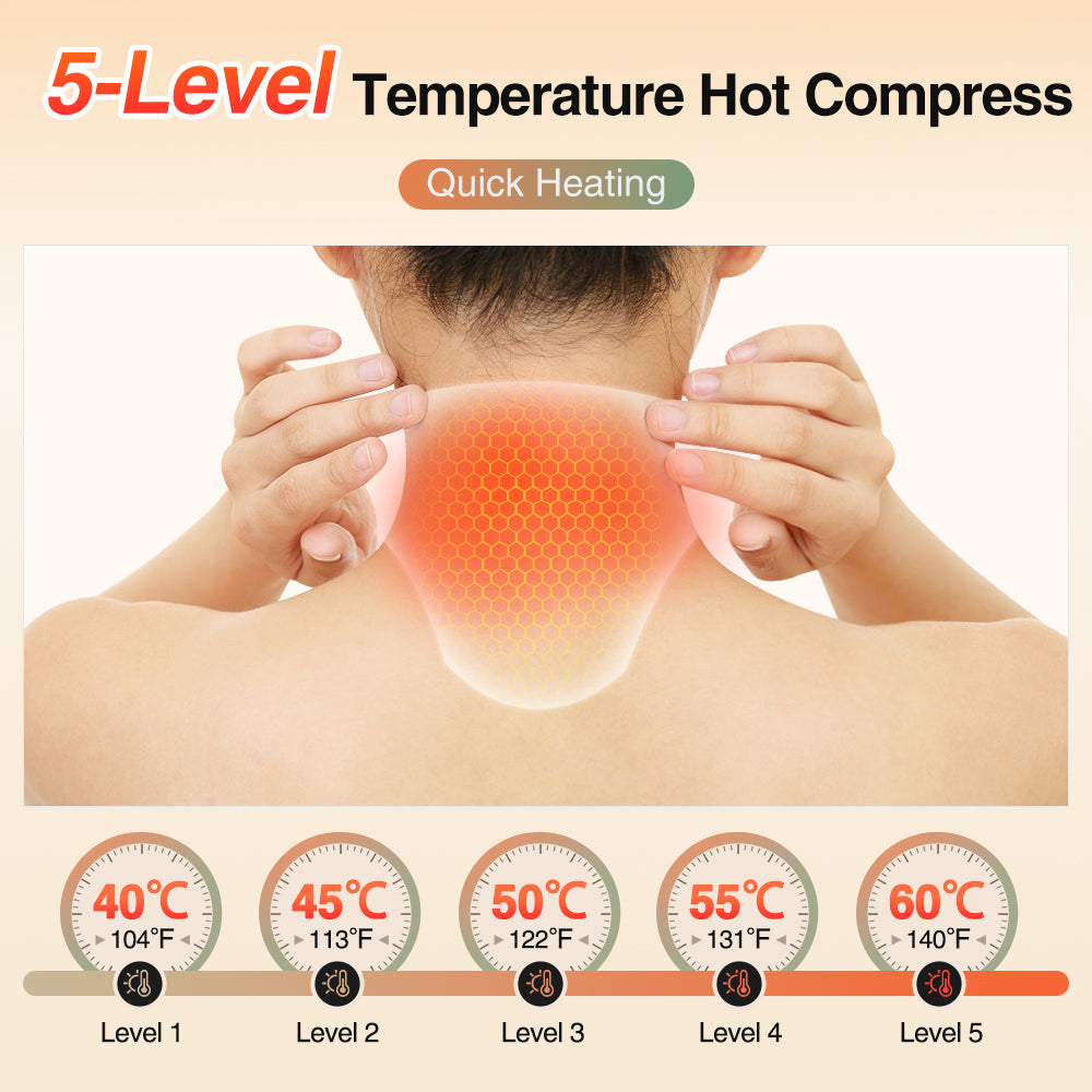 Neck And Shoulder Heating Pad Wireless Vibration Massager 5 Level NTC Control Neck Brace Wrap For H 1